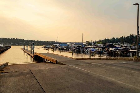 Newport Shores SE 40th Street Boat Launch at sunset