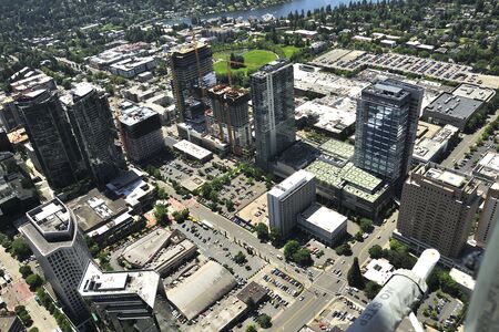 Aerial view of downtown Bellevue.