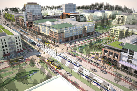 Visualization of the 130th Street light rail station in BelRed