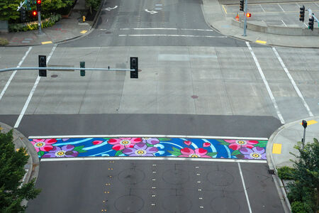 One of the new painted crosswalks is at 106th Avenue Northeast and Northeast 10th Street.