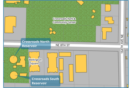 map showing location of reservoirs