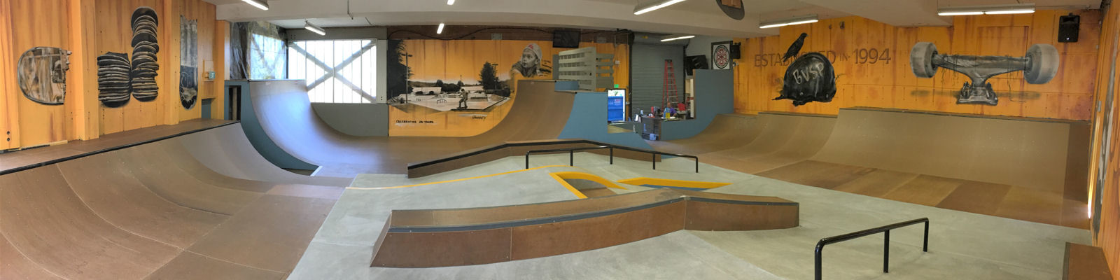 Indoor view of Bellevue Skate Park