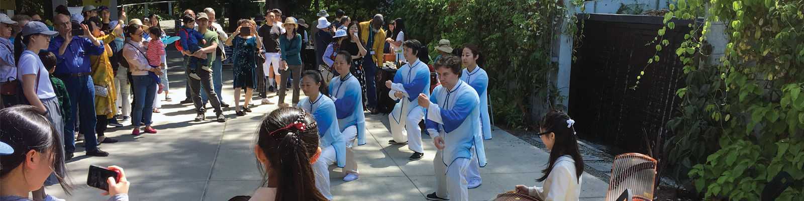 taiji and music, people dancing and watching