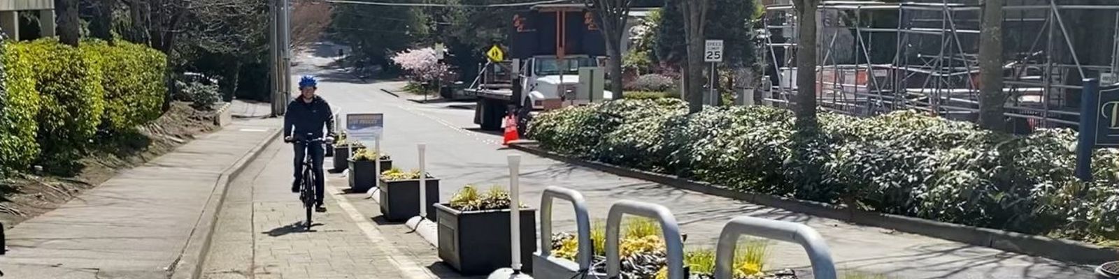 Bicyclist riding on 108th