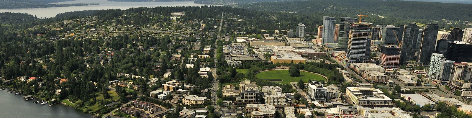 Aerial Bellevue from the south