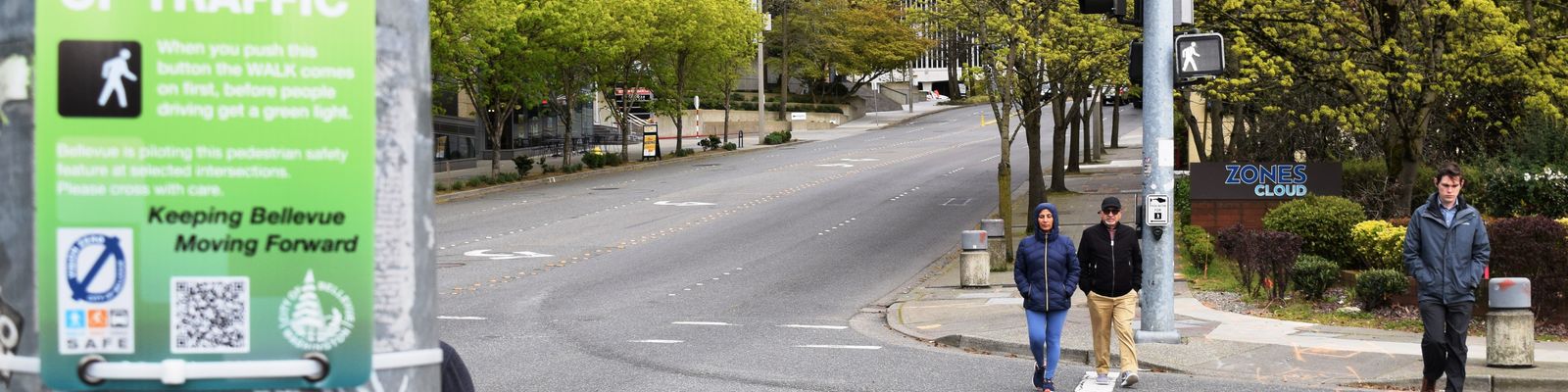 Image depicting people walking across an intersection