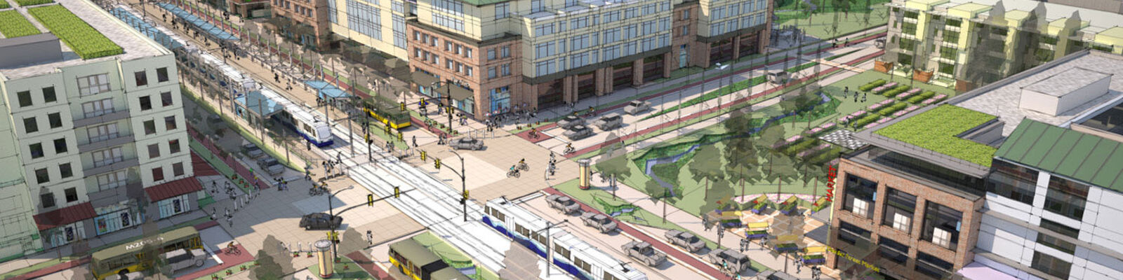 Visualization of the 130th Street light rail station in BelRed