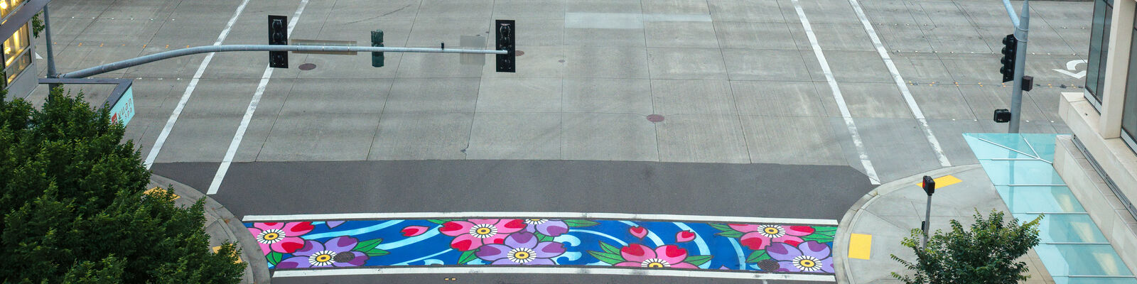 One of the new painted crosswalks is at 106th Avenue Northeast and Northeast 10th Street.