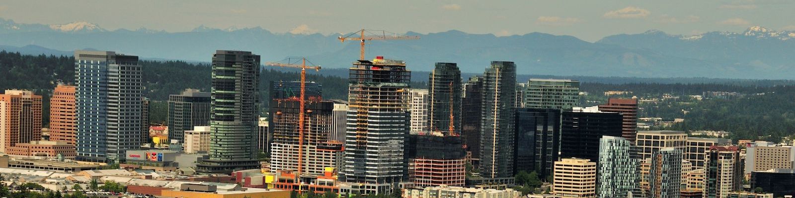 Image of downtown Bellevue skyline with tall buildings