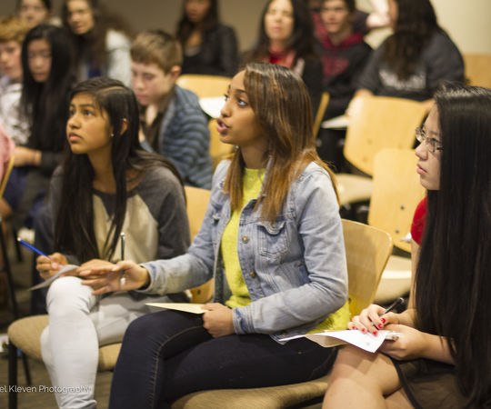 A girl speaks at a Youth Involvement Conference hosted by Bellevue Youth Link. Michael Kleven Photography
