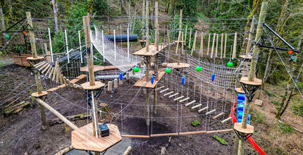 Bellevue's new aerial park at Eastgate Park seen from above.