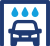Image of car in a car wash in an ICON style.