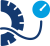 Image of a tire with pressure valve tester in an ICON style. 