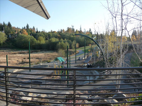 Photo of Lewis Creek Visitor Center - view of play area from back patio