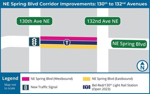 NE Spring Blvd 130th to 132nd Project Area Map