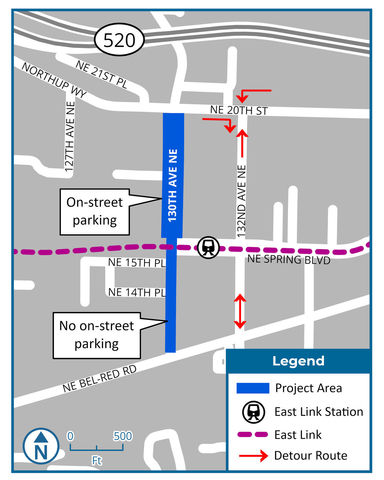 130th Avenue Northeast project map