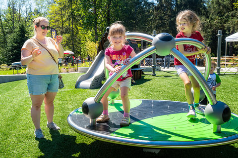 Kids enjoy one of the play areas at Bridle Trails Valley Creek Park.