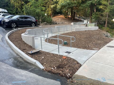 an accessible ramp/pathway in a park