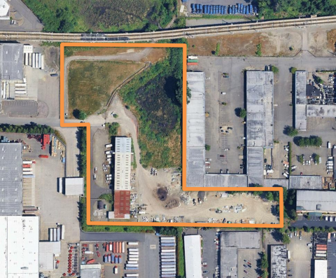 Aerial image showing future site of the BelRed Neighborhood Park.