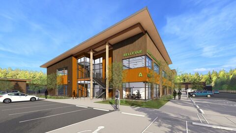 Rendering of Building A of the upcoming Parks Operations Facility