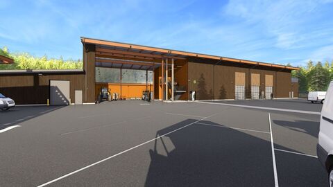 Rendering of Building B of the upcoming Parks Operations Facility