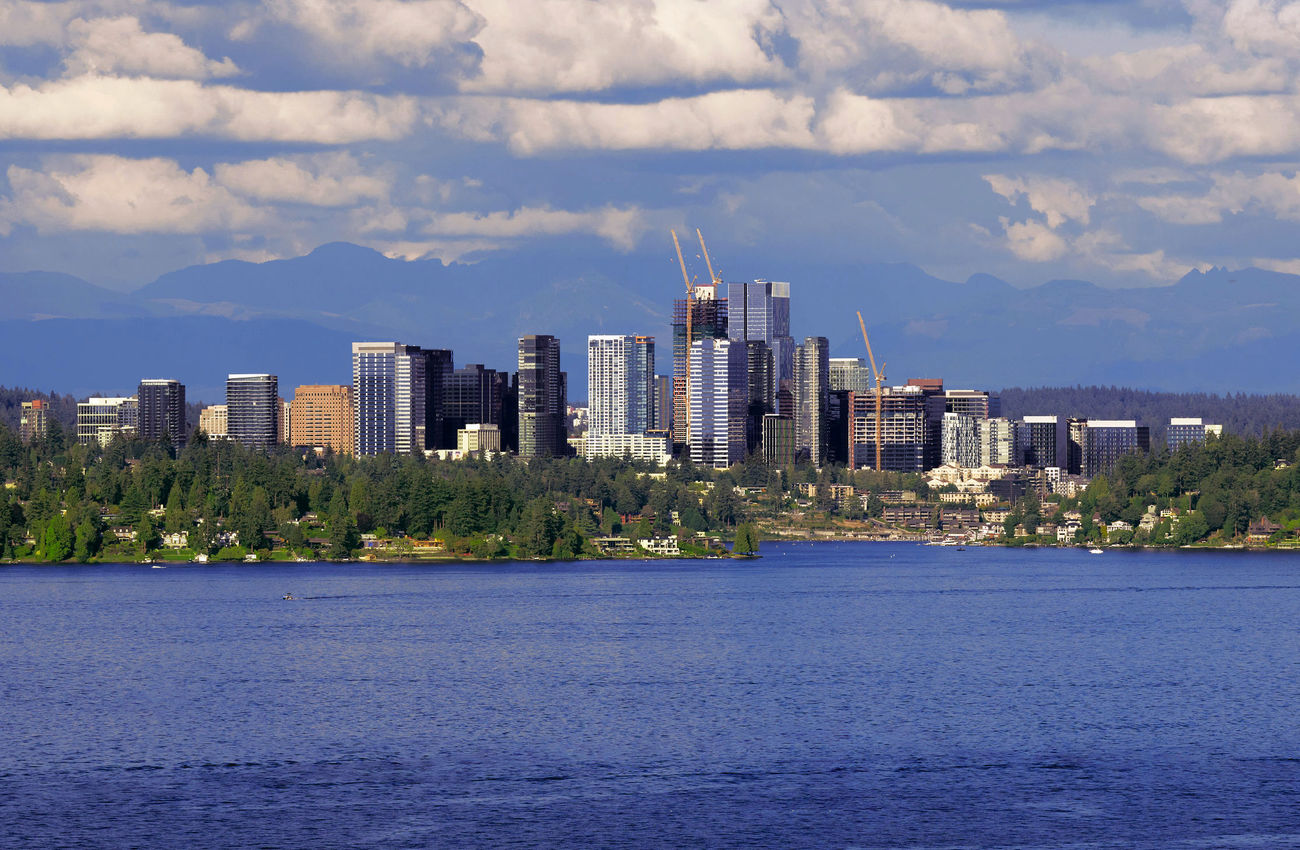 Image of downtown Bellevue as seen from across Lake Washington. Photo by Stanton Stephens
