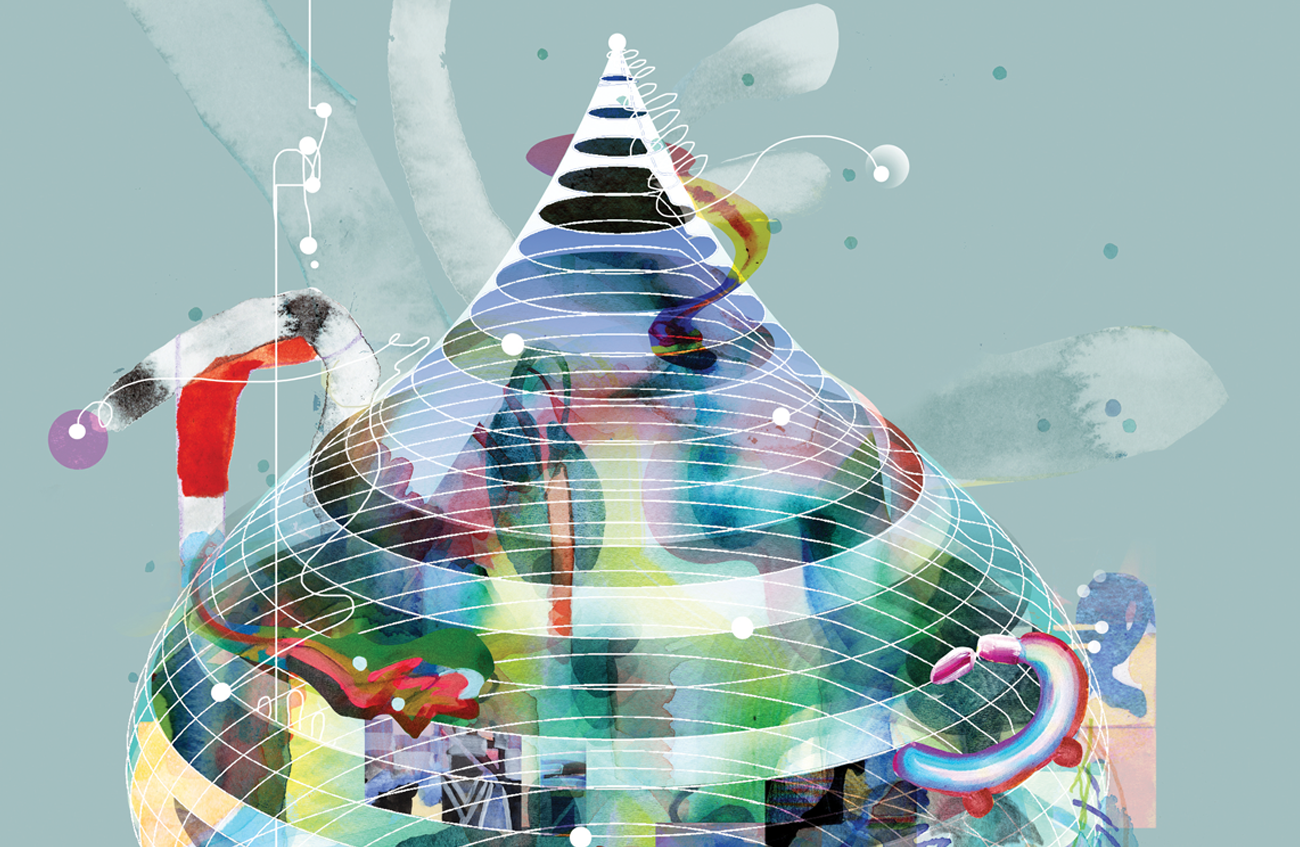 "Raindrop," original art by local artist Soo Hong, graces the cover of the Diversity Advantage Plan 2035.