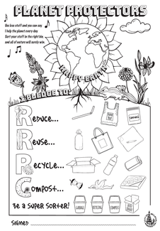 Grades K-1 Planet Protectors conservation coloring sheet (print version) 