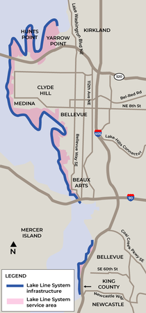 map of the Lake Washington sewer line