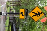 A closeup of a rectangular rapid flashing beacon.