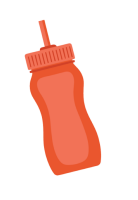Coral water bottle with straw