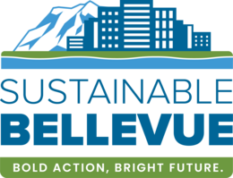 Sustainable Bellevue logo with tagline: Bold Action, Bright Future