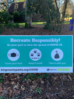 Photo of King County park sign - recreate responsibly during covid