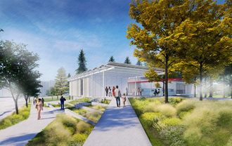 Architectural rendering of the future fire station 10