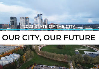 Title frame for video of Bellevue in 2023