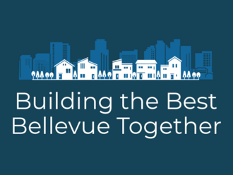 City skyline image with Building the Best Bellevue Together in text