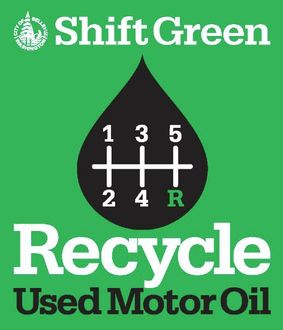 Graphic promoting recycling of used motor oil