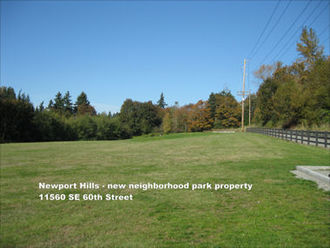 Newport Hills - new neighborhood park property at 11560 SE 6