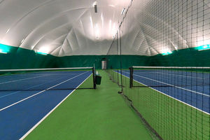 image of tennis court inside bubble at robinswood tennis center