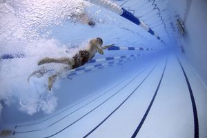 image of person swimming in pool