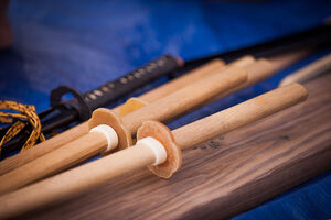 close up image of kendo sword hilt