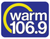Logo of radio station 106.9 text reads "Warm 106.9"