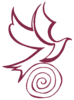 Outline of a bird from the side with wings out
